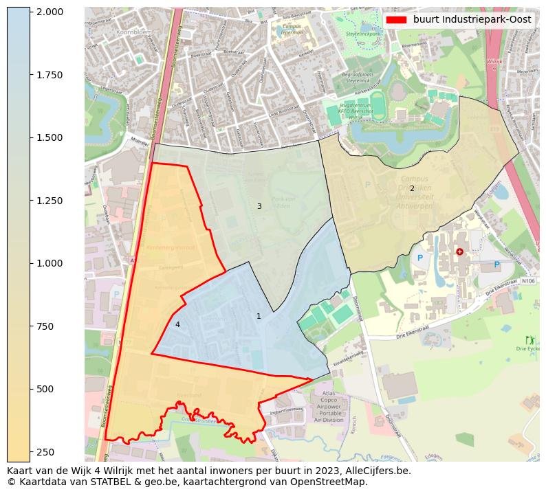 Aantal inwoners op de kaart van de buurt Industriepark-Oost: Op deze pagina vind je veel informatie over inwoners (zoals de verdeling naar leeftijdsgroepen, gezinssamenstelling, geslacht, autochtoon of Belgisch met een immigratie achtergrond,...), woningen (aantallen, types, prijs ontwikkeling, gebruik, type eigendom,...) en méér (autobezit, energieverbruik,...)  op basis van open data van STATBEL en diverse andere bronnen!