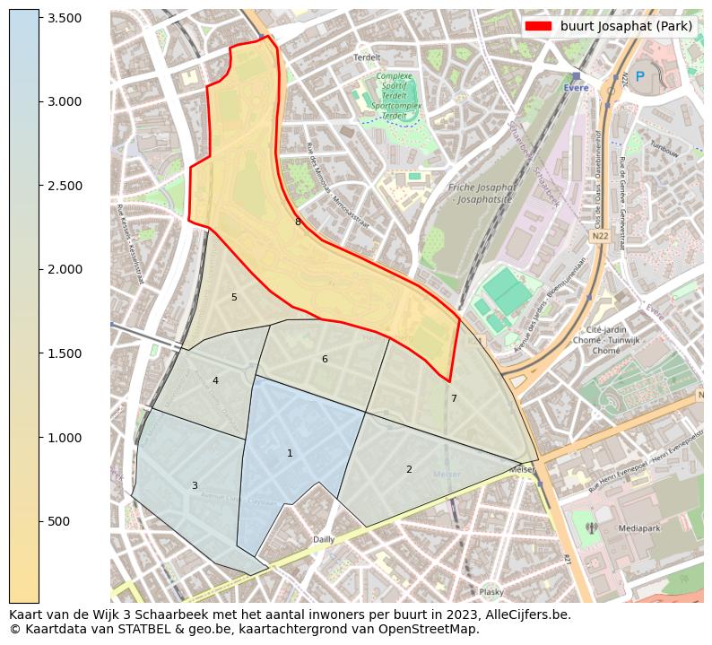 Aantal inwoners op de kaart van de buurt Josaphat (Park): Op deze pagina vind je veel informatie over inwoners (zoals de verdeling naar leeftijdsgroepen, gezinssamenstelling, geslacht, autochtoon of Belgisch met een immigratie achtergrond,...), woningen (aantallen, types, prijs ontwikkeling, gebruik, type eigendom,...) en méér (autobezit, energieverbruik,...)  op basis van open data van STATBEL en diverse andere bronnen!