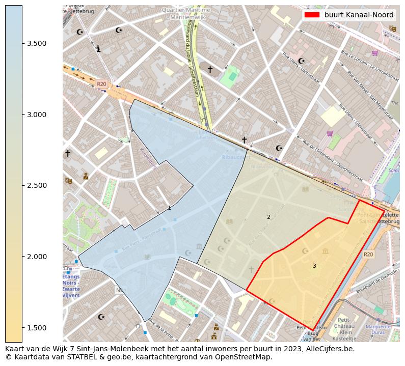 Aantal inwoners op de kaart van de buurt Kanaal-Noord: Op deze pagina vind je veel informatie over inwoners (zoals de verdeling naar leeftijdsgroepen, gezinssamenstelling, geslacht, autochtoon of Belgisch met een immigratie achtergrond,...), woningen (aantallen, types, prijs ontwikkeling, gebruik, type eigendom,...) en méér (autobezit, energieverbruik,...)  op basis van open data van STATBEL en diverse andere bronnen!