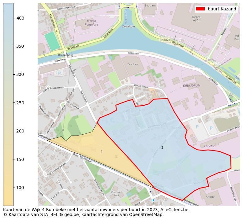 Aantal inwoners op de kaart van de buurt Kazand: Op deze pagina vind je veel informatie over inwoners (zoals de verdeling naar leeftijdsgroepen, gezinssamenstelling, geslacht, autochtoon of Belgisch met een immigratie achtergrond,...), woningen (aantallen, types, prijs ontwikkeling, gebruik, type eigendom,...) en méér (autobezit, energieverbruik,...)  op basis van open data van STATBEL en diverse andere bronnen!
