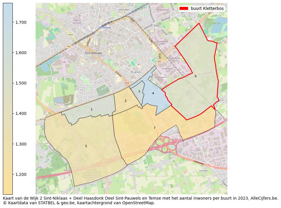 Aantal inwoners op de kaart van de buurt Kletterbos: Op deze pagina vind je veel informatie over inwoners (zoals de verdeling naar leeftijdsgroepen, gezinssamenstelling, geslacht, autochtoon of Belgisch met een immigratie achtergrond,...), woningen (aantallen, types, prijs ontwikkeling, gebruik, type eigendom,...) en méér (autobezit, energieverbruik,...)  op basis van open data van STATBEL en diverse andere bronnen!