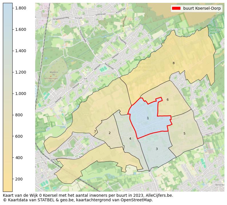 Aantal inwoners op de kaart van de buurt Koersel-Dorp: Op deze pagina vind je veel informatie over inwoners (zoals de verdeling naar leeftijdsgroepen, gezinssamenstelling, geslacht, autochtoon of Belgisch met een immigratie achtergrond,...), woningen (aantallen, types, prijs ontwikkeling, gebruik, type eigendom,...) en méér (autobezit, energieverbruik,...)  op basis van open data van STATBEL en diverse andere bronnen!