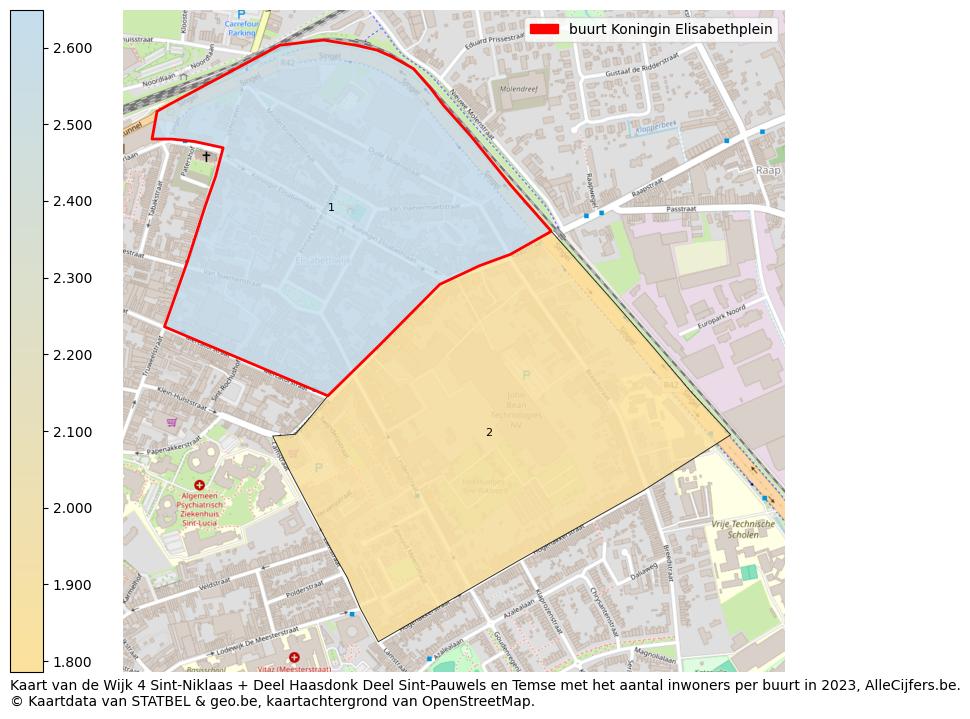 Aantal inwoners op de kaart van de buurt Koningin Elisabethplein: Op deze pagina vind je veel informatie over inwoners (zoals de verdeling naar leeftijdsgroepen, gezinssamenstelling, geslacht, autochtoon of Belgisch met een immigratie achtergrond,...), woningen (aantallen, types, prijs ontwikkeling, gebruik, type eigendom,...) en méér (autobezit, energieverbruik,...)  op basis van open data van STATBEL en diverse andere bronnen!