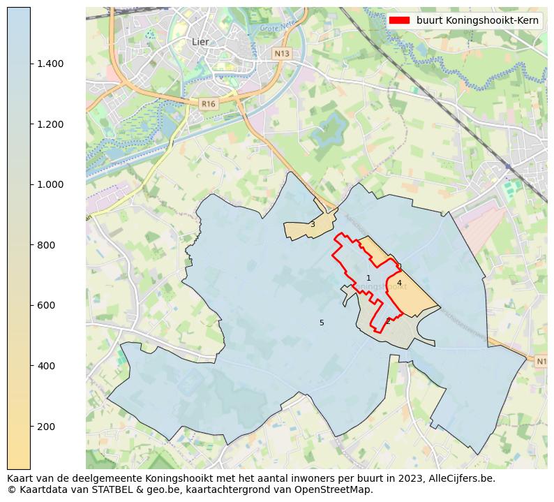 Aantal inwoners op de kaart van de buurt Koningshooikt-Kern: Op deze pagina vind je veel informatie over inwoners (zoals de verdeling naar leeftijdsgroepen, gezinssamenstelling, geslacht, autochtoon of Belgisch met een immigratie achtergrond,...), woningen (aantallen, types, prijs ontwikkeling, gebruik, type eigendom,...) en méér (autobezit, energieverbruik,...)  op basis van open data van STATBEL en diverse andere bronnen!