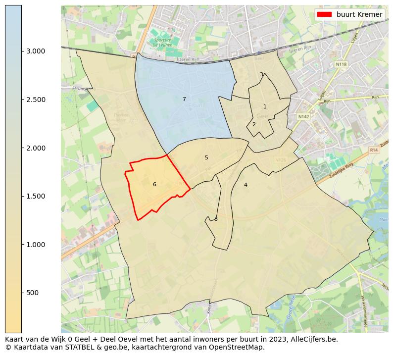 Aantal inwoners op de kaart van de buurt Kremer: Op deze pagina vind je veel informatie over inwoners (zoals de verdeling naar leeftijdsgroepen, gezinssamenstelling, geslacht, autochtoon of Belgisch met een immigratie achtergrond,...), woningen (aantallen, types, prijs ontwikkeling, gebruik, type eigendom,...) en méér (autobezit, energieverbruik,...)  op basis van open data van STATBEL en diverse andere bronnen!