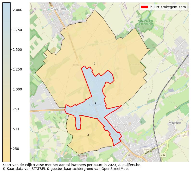 Aantal inwoners op de kaart van de buurt Krokegem-Kern: Op deze pagina vind je veel informatie over inwoners (zoals de verdeling naar leeftijdsgroepen, gezinssamenstelling, geslacht, autochtoon of Belgisch met een immigratie achtergrond,...), woningen (aantallen, types, prijs ontwikkeling, gebruik, type eigendom,...) en méér (autobezit, energieverbruik,...)  op basis van open data van STATBEL en diverse andere bronnen!