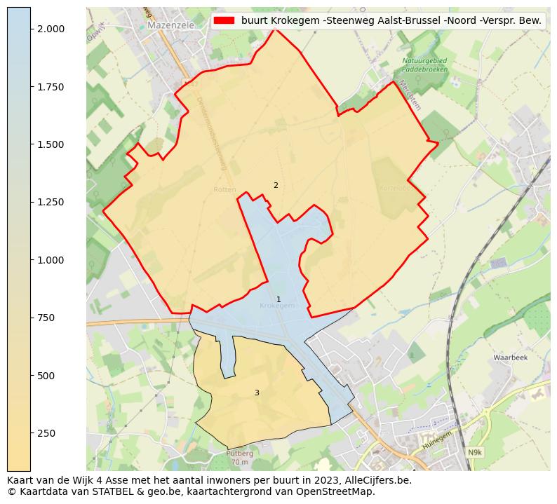 Aantal inwoners op de kaart van de buurt Krokegem -Steenweg Aalst-Brussel -Noord -Verspr. Bew.: Op deze pagina vind je veel informatie over inwoners (zoals de verdeling naar leeftijdsgroepen, gezinssamenstelling, geslacht, autochtoon of Belgisch met een immigratie achtergrond,...), woningen (aantallen, types, prijs ontwikkeling, gebruik, type eigendom,...) en méér (autobezit, energieverbruik,...)  op basis van open data van STATBEL en diverse andere bronnen!