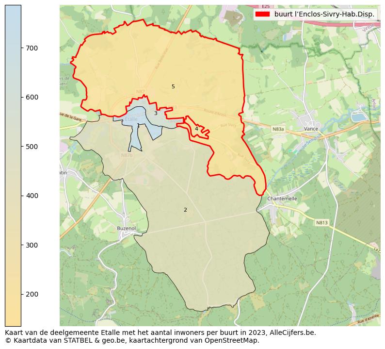 Aantal inwoners op de kaart van de buurt l’Enclos-Sivry-Hab.Disp.: Op deze pagina vind je veel informatie over inwoners (zoals de verdeling naar leeftijdsgroepen, gezinssamenstelling, geslacht, autochtoon of Belgisch met een immigratie achtergrond,...), woningen (aantallen, types, prijs ontwikkeling, gebruik, type eigendom,...) en méér (autobezit, energieverbruik,...)  op basis van open data van STATBEL en diverse andere bronnen!