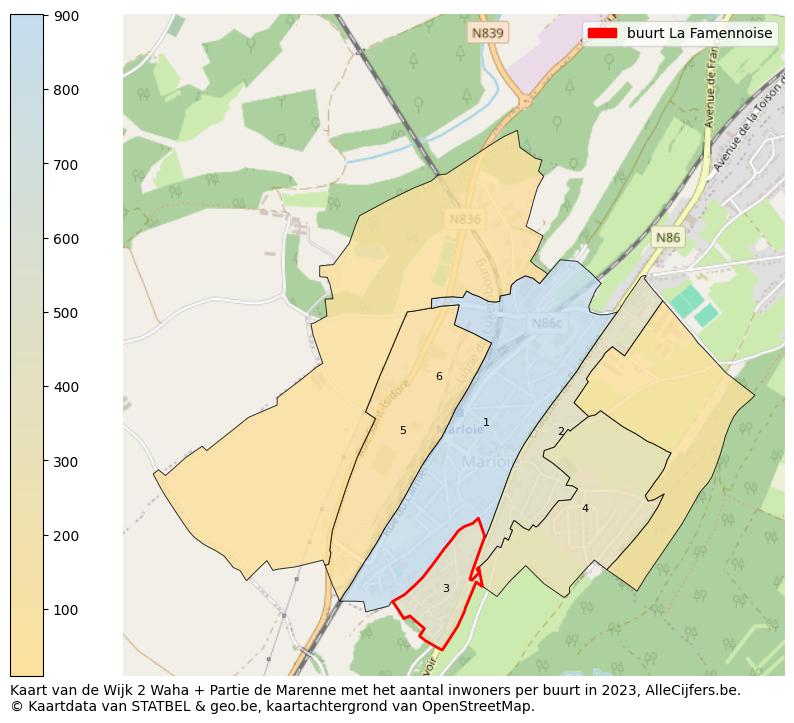 Aantal inwoners op de kaart van de buurt La Famennoise: Op deze pagina vind je veel informatie over inwoners (zoals de verdeling naar leeftijdsgroepen, gezinssamenstelling, geslacht, autochtoon of Belgisch met een immigratie achtergrond,...), woningen (aantallen, types, prijs ontwikkeling, gebruik, type eigendom,...) en méér (autobezit, energieverbruik,...)  op basis van open data van STATBEL en diverse andere bronnen!