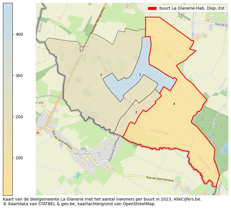 Aantal inwoners op de kaart van de buurt La Glanerie-Hab. Disp.-Est: Op deze pagina vind je veel informatie over inwoners (zoals de verdeling naar leeftijdsgroepen, gezinssamenstelling, geslacht, autochtoon of Belgisch met een immigratie achtergrond,...), woningen (aantallen, types, prijs ontwikkeling, gebruik, type eigendom,...) en méér (autobezit, energieverbruik,...)  op basis van open data van STATBEL en diverse andere bronnen!