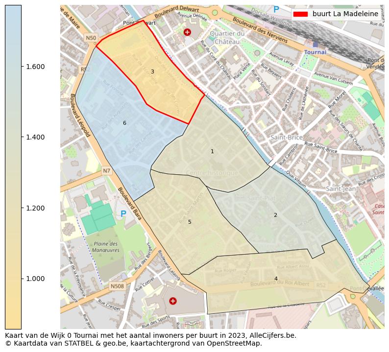 Aantal inwoners op de kaart van de buurt La Madeleine: Op deze pagina vind je veel informatie over inwoners (zoals de verdeling naar leeftijdsgroepen, gezinssamenstelling, geslacht, autochtoon of Belgisch met een immigratie achtergrond,...), woningen (aantallen, types, prijs ontwikkeling, gebruik, type eigendom,...) en méér (autobezit, energieverbruik,...)  op basis van open data van STATBEL en diverse andere bronnen!