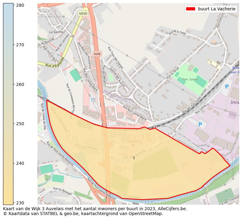 Aantal inwoners op de kaart van de buurt La Vacherie: Op deze pagina vind je veel informatie over inwoners (zoals de verdeling naar leeftijdsgroepen, gezinssamenstelling, geslacht, autochtoon of Belgisch met een immigratie achtergrond,...), woningen (aantallen, types, prijs ontwikkeling, gebruik, type eigendom,...) en méér (autobezit, energieverbruik,...)  op basis van open data van STATBEL en diverse andere bronnen!