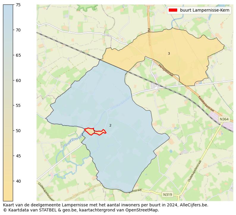 Aantal inwoners op de kaart van de buurt Lampernisse-Kern: Op deze pagina vind je veel informatie over inwoners (zoals de verdeling naar leeftijdsgroepen, gezinssamenstelling, geslacht, autochtoon of Belgisch met een immigratie achtergrond,...), woningen (aantallen, types, prijs ontwikkeling, gebruik, type eigendom,...) en méér (autobezit, energieverbruik,...)  op basis van open data van STATBEL en diverse andere bronnen!