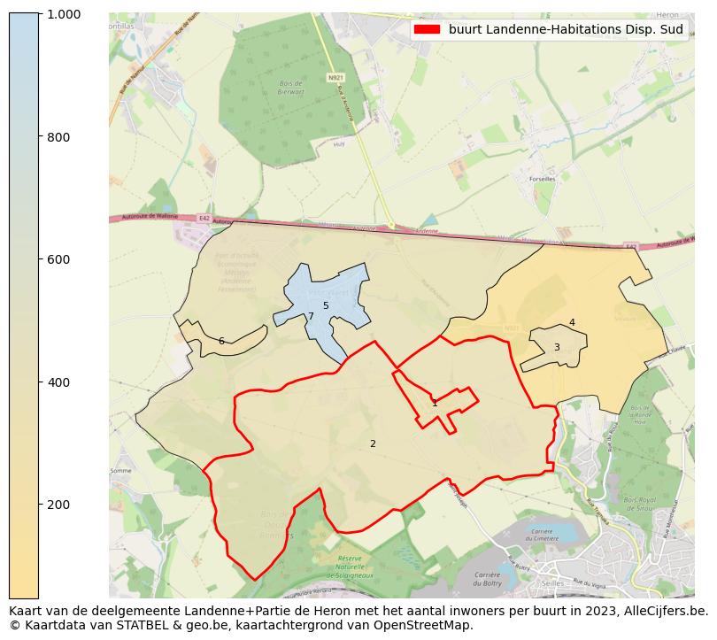 Aantal inwoners op de kaart van de buurt Landenne-Habitations Disp. Sud: Op deze pagina vind je veel informatie over inwoners (zoals de verdeling naar leeftijdsgroepen, gezinssamenstelling, geslacht, autochtoon of Belgisch met een immigratie achtergrond,...), woningen (aantallen, types, prijs ontwikkeling, gebruik, type eigendom,...) en méér (autobezit, energieverbruik,...)  op basis van open data van STATBEL en diverse andere bronnen!