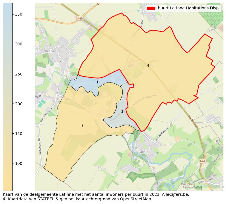 Aantal inwoners op de kaart van de buurt Latinne-Habitations Disp.: Op deze pagina vind je veel informatie over inwoners (zoals de verdeling naar leeftijdsgroepen, gezinssamenstelling, geslacht, autochtoon of Belgisch met een immigratie achtergrond,...), woningen (aantallen, types, prijs ontwikkeling, gebruik, type eigendom,...) en méér (autobezit, energieverbruik,...)  op basis van open data van STATBEL en diverse andere bronnen!