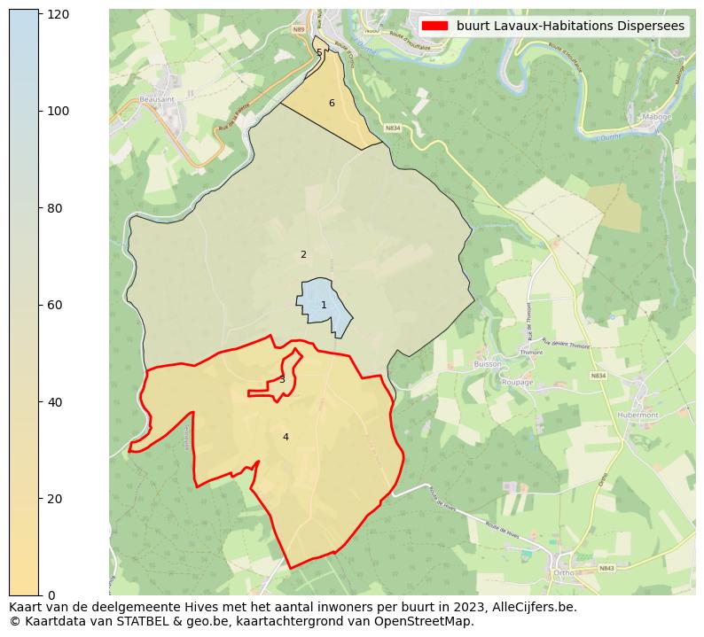 Aantal inwoners op de kaart van de buurt Lavaux-Habitations Dispersees: Op deze pagina vind je veel informatie over inwoners (zoals de verdeling naar leeftijdsgroepen, gezinssamenstelling, geslacht, autochtoon of Belgisch met een immigratie achtergrond,...), woningen (aantallen, types, prijs ontwikkeling, gebruik, type eigendom,...) en méér (autobezit, energieverbruik,...)  op basis van open data van STATBEL en diverse andere bronnen!