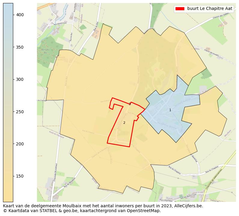 Aantal inwoners op de kaart van de buurt Le Chapitre: Op deze pagina vind je veel informatie over inwoners (zoals de verdeling naar leeftijdsgroepen, gezinssamenstelling, geslacht, autochtoon of Belgisch met een immigratie achtergrond,...), woningen (aantallen, types, prijs ontwikkeling, gebruik, type eigendom,...) en méér (autobezit, energieverbruik,...)  op basis van open data van STATBEL en diverse andere bronnen!