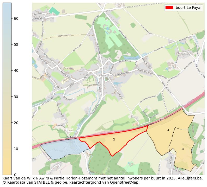 Aantal inwoners op de kaart van de buurt Le Fayai: Op deze pagina vind je veel informatie over inwoners (zoals de verdeling naar leeftijdsgroepen, gezinssamenstelling, geslacht, autochtoon of Belgisch met een immigratie achtergrond,...), woningen (aantallen, types, prijs ontwikkeling, gebruik, type eigendom,...) en méér (autobezit, energieverbruik,...)  op basis van open data van STATBEL en diverse andere bronnen!