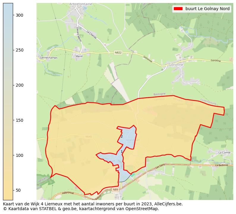 Aantal inwoners op de kaart van de buurt Le Golnay Nord: Op deze pagina vind je veel informatie over inwoners (zoals de verdeling naar leeftijdsgroepen, gezinssamenstelling, geslacht, autochtoon of Belgisch met een immigratie achtergrond,...), woningen (aantallen, types, prijs ontwikkeling, gebruik, type eigendom,...) en méér (autobezit, energieverbruik,...)  op basis van open data van STATBEL en diverse andere bronnen!