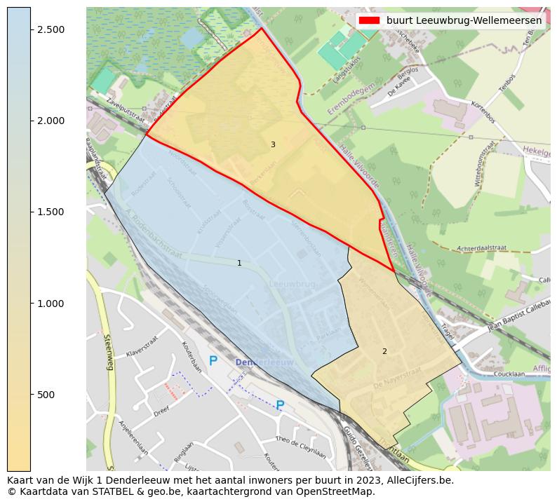 Aantal inwoners op de kaart van de buurt Leeuwbrug-Wellemeersen: Op deze pagina vind je veel informatie over inwoners (zoals de verdeling naar leeftijdsgroepen, gezinssamenstelling, geslacht, autochtoon of Belgisch met een immigratie achtergrond,...), woningen (aantallen, types, prijs ontwikkeling, gebruik, type eigendom,...) en méér (autobezit, energieverbruik,...)  op basis van open data van STATBEL en diverse andere bronnen!