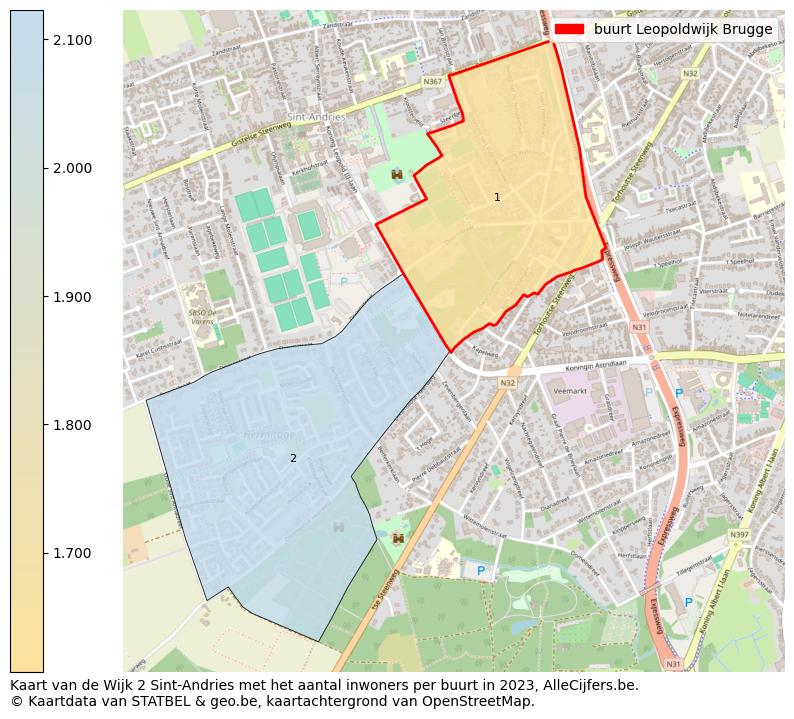 Aantal inwoners op de kaart van de buurt Leopoldwijk: Op deze pagina vind je veel informatie over inwoners (zoals de verdeling naar leeftijdsgroepen, gezinssamenstelling, geslacht, autochtoon of Belgisch met een immigratie achtergrond,...), woningen (aantallen, types, prijs ontwikkeling, gebruik, type eigendom,...) en méér (autobezit, energieverbruik,...)  op basis van open data van STATBEL en diverse andere bronnen!