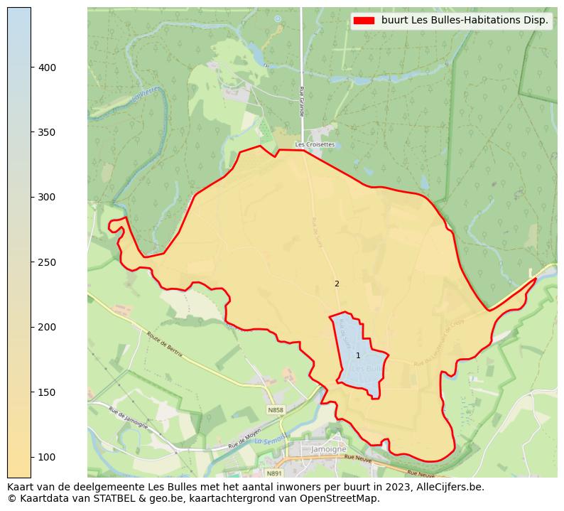 Aantal inwoners op de kaart van de buurt Les Bulles-Habitations Disp.: Op deze pagina vind je veel informatie over inwoners (zoals de verdeling naar leeftijdsgroepen, gezinssamenstelling, geslacht, autochtoon of Belgisch met een immigratie achtergrond,...), woningen (aantallen, types, prijs ontwikkeling, gebruik, type eigendom,...) en méér (autobezit, energieverbruik,...)  op basis van open data van STATBEL en diverse andere bronnen!