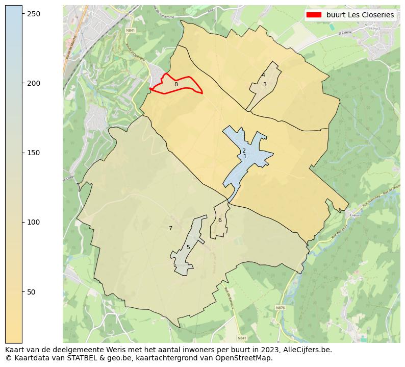 Aantal inwoners op de kaart van de buurt Les Closeries: Op deze pagina vind je veel informatie over inwoners (zoals de verdeling naar leeftijdsgroepen, gezinssamenstelling, geslacht, autochtoon of Belgisch met een immigratie achtergrond,...), woningen (aantallen, types, prijs ontwikkeling, gebruik, type eigendom,...) en méér (autobezit, energieverbruik,...)  op basis van open data van STATBEL en diverse andere bronnen!