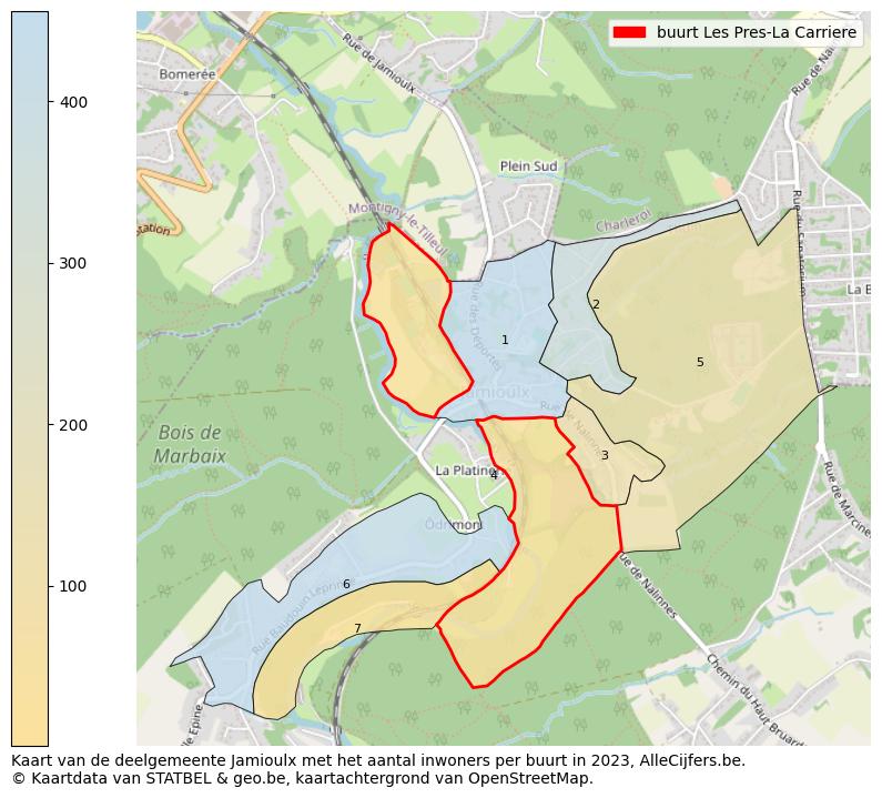 Aantal inwoners op de kaart van de buurt Les Pres-La Carriere: Op deze pagina vind je veel informatie over inwoners (zoals de verdeling naar leeftijdsgroepen, gezinssamenstelling, geslacht, autochtoon of Belgisch met een immigratie achtergrond,...), woningen (aantallen, types, prijs ontwikkeling, gebruik, type eigendom,...) en méér (autobezit, energieverbruik,...)  op basis van open data van STATBEL en diverse andere bronnen!