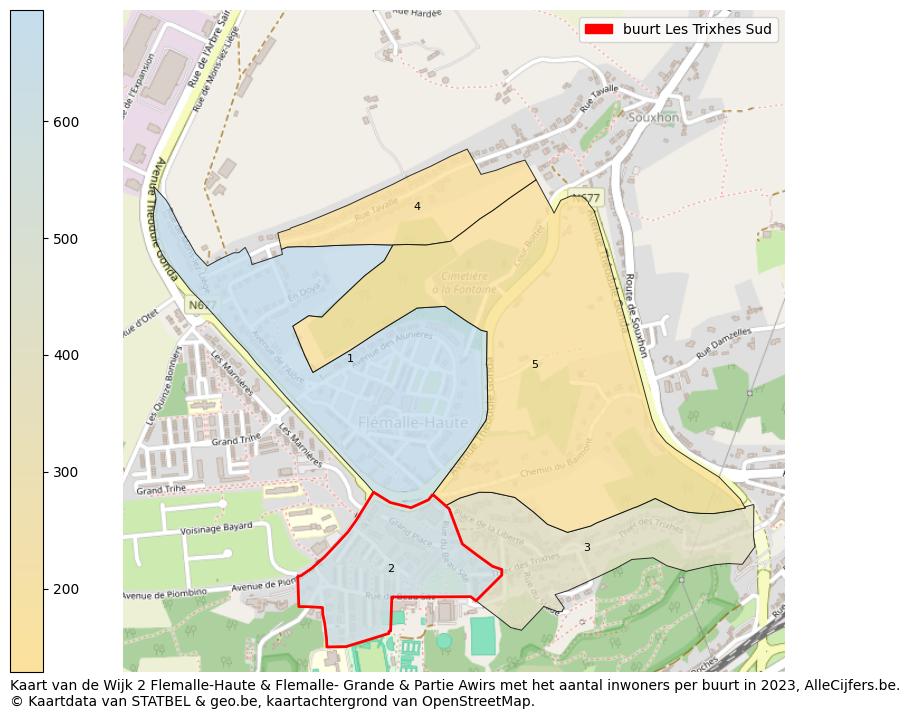 Aantal inwoners op de kaart van de buurt Les Trixhes Sud: Op deze pagina vind je veel informatie over inwoners (zoals de verdeling naar leeftijdsgroepen, gezinssamenstelling, geslacht, autochtoon of Belgisch met een immigratie achtergrond,...), woningen (aantallen, types, prijs ontwikkeling, gebruik, type eigendom,...) en méér (autobezit, energieverbruik,...)  op basis van open data van STATBEL en diverse andere bronnen!