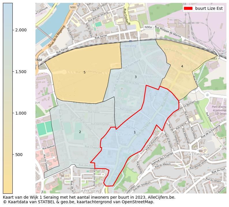 Aantal inwoners op de kaart van de buurt Lize Est: Op deze pagina vind je veel informatie over inwoners (zoals de verdeling naar leeftijdsgroepen, gezinssamenstelling, geslacht, autochtoon of Belgisch met een immigratie achtergrond,...), woningen (aantallen, types, prijs ontwikkeling, gebruik, type eigendom,...) en méér (autobezit, energieverbruik,...)  op basis van open data van STATBEL en diverse andere bronnen!