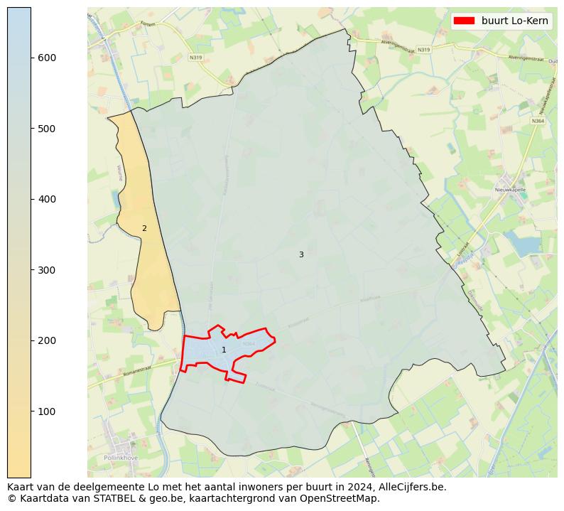 Aantal inwoners op de kaart van de buurt Lo-Kern: Op deze pagina vind je veel informatie over inwoners (zoals de verdeling naar leeftijdsgroepen, gezinssamenstelling, geslacht, autochtoon of Belgisch met een immigratie achtergrond,...), woningen (aantallen, types, prijs ontwikkeling, gebruik, type eigendom,...) en méér (autobezit, energieverbruik,...)  op basis van open data van STATBEL en diverse andere bronnen!