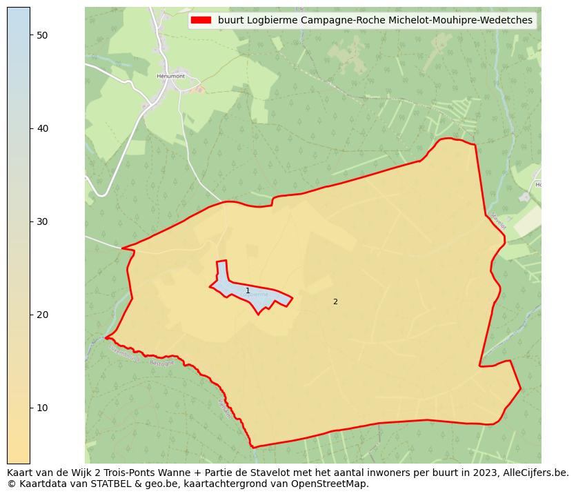 Aantal inwoners op de kaart van de buurt Logbierme Campagne-Roche Michelot-Mouhipre-Wedetches: Op deze pagina vind je veel informatie over inwoners (zoals de verdeling naar leeftijdsgroepen, gezinssamenstelling, geslacht, autochtoon of Belgisch met een immigratie achtergrond,...), woningen (aantallen, types, prijs ontwikkeling, gebruik, type eigendom,...) en méér (autobezit, energieverbruik,...)  op basis van open data van STATBEL en diverse andere bronnen!