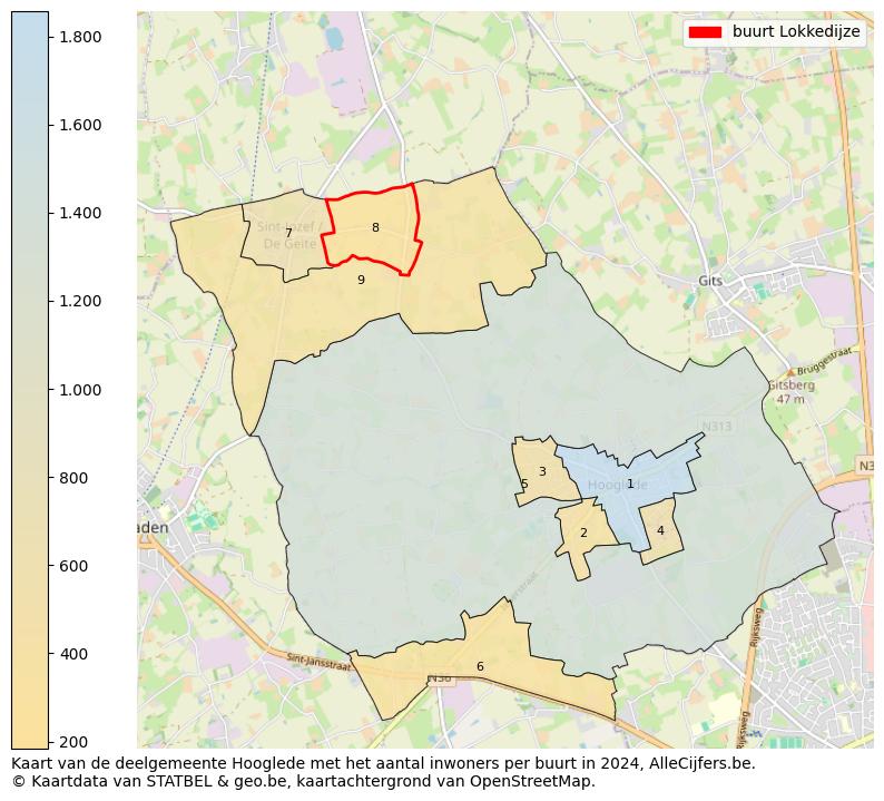 Aantal inwoners op de kaart van de buurt Lokkedijze: Op deze pagina vind je veel informatie over inwoners (zoals de verdeling naar leeftijdsgroepen, gezinssamenstelling, geslacht, autochtoon of Belgisch met een immigratie achtergrond,...), woningen (aantallen, types, prijs ontwikkeling, gebruik, type eigendom,...) en méér (autobezit, energieverbruik,...)  op basis van open data van STATBEL en diverse andere bronnen!