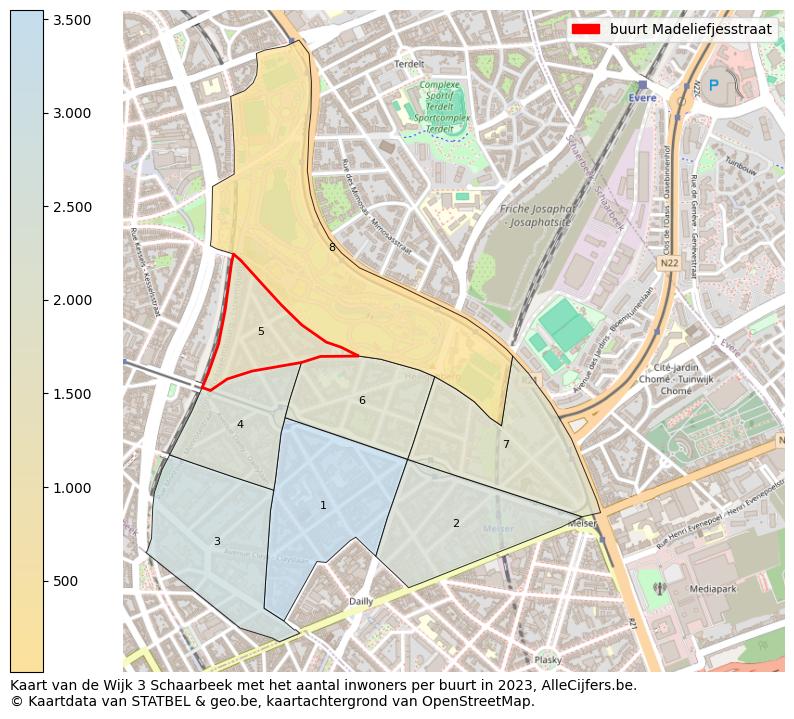 Aantal inwoners op de kaart van de buurt Madeliefjesstraat: Op deze pagina vind je veel informatie over inwoners (zoals de verdeling naar leeftijdsgroepen, gezinssamenstelling, geslacht, autochtoon of Belgisch met een immigratie achtergrond,...), woningen (aantallen, types, prijs ontwikkeling, gebruik, type eigendom,...) en méér (autobezit, energieverbruik,...)  op basis van open data van STATBEL en diverse andere bronnen!