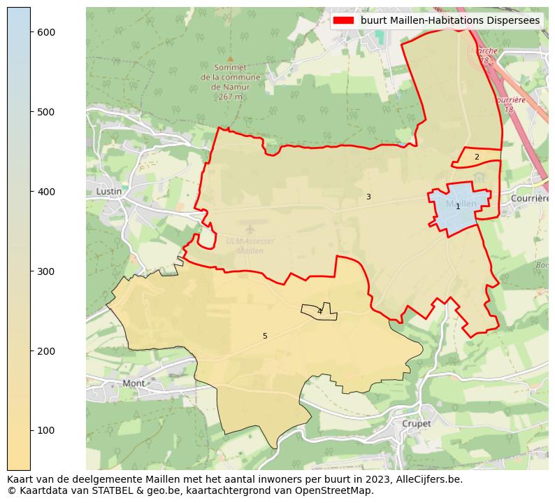 Aantal inwoners op de kaart van de buurt Maillen-Habitations Dispersees: Op deze pagina vind je veel informatie over inwoners (zoals de verdeling naar leeftijdsgroepen, gezinssamenstelling, geslacht, autochtoon of Belgisch met een immigratie achtergrond,...), woningen (aantallen, types, prijs ontwikkeling, gebruik, type eigendom,...) en méér (autobezit, energieverbruik,...)  op basis van open data van STATBEL en diverse andere bronnen!