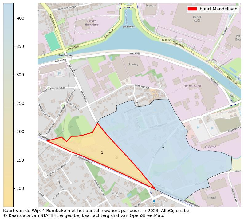 Aantal inwoners op de kaart van de buurt Mandellaan: Op deze pagina vind je veel informatie over inwoners (zoals de verdeling naar leeftijdsgroepen, gezinssamenstelling, geslacht, autochtoon of Belgisch met een immigratie achtergrond,...), woningen (aantallen, types, prijs ontwikkeling, gebruik, type eigendom,...) en méér (autobezit, energieverbruik,...)  op basis van open data van STATBEL en diverse andere bronnen!