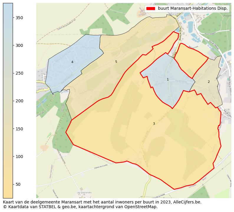 Aantal inwoners op de kaart van de buurt Maransart-Habitations Disp.: Op deze pagina vind je veel informatie over inwoners (zoals de verdeling naar leeftijdsgroepen, gezinssamenstelling, geslacht, autochtoon of Belgisch met een immigratie achtergrond,...), woningen (aantallen, types, prijs ontwikkeling, gebruik, type eigendom,...) en méér (autobezit, energieverbruik,...)  op basis van open data van STATBEL en diverse andere bronnen!