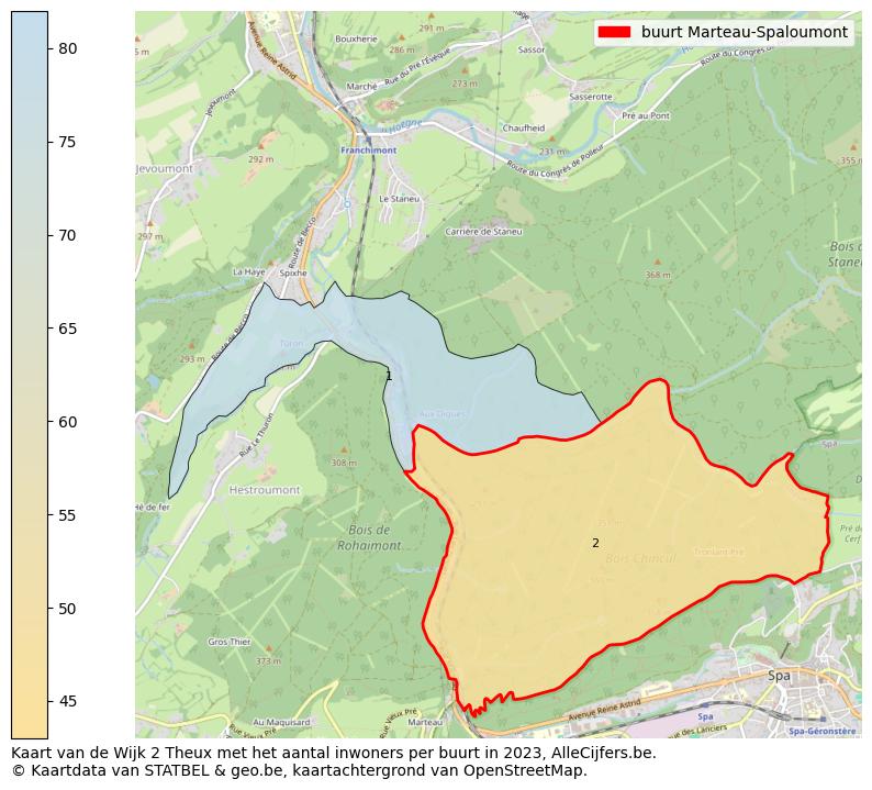 Aantal inwoners op de kaart van de buurt Marteau-Spaloumont: Op deze pagina vind je veel informatie over inwoners (zoals de verdeling naar leeftijdsgroepen, gezinssamenstelling, geslacht, autochtoon of Belgisch met een immigratie achtergrond,...), woningen (aantallen, types, prijs ontwikkeling, gebruik, type eigendom,...) en méér (autobezit, energieverbruik,...)  op basis van open data van STATBEL en diverse andere bronnen!
