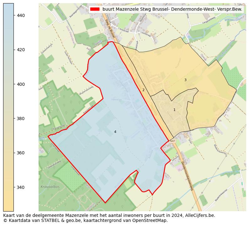 Aantal inwoners op de kaart van de buurt Mazenzele Stwg Brussel- Dendermonde-West- Verspr.Bew.: Op deze pagina vind je veel informatie over inwoners (zoals de verdeling naar leeftijdsgroepen, gezinssamenstelling, geslacht, autochtoon of Belgisch met een immigratie achtergrond,...), woningen (aantallen, types, prijs ontwikkeling, gebruik, type eigendom,...) en méér (autobezit, energieverbruik,...)  op basis van open data van STATBEL en diverse andere bronnen!