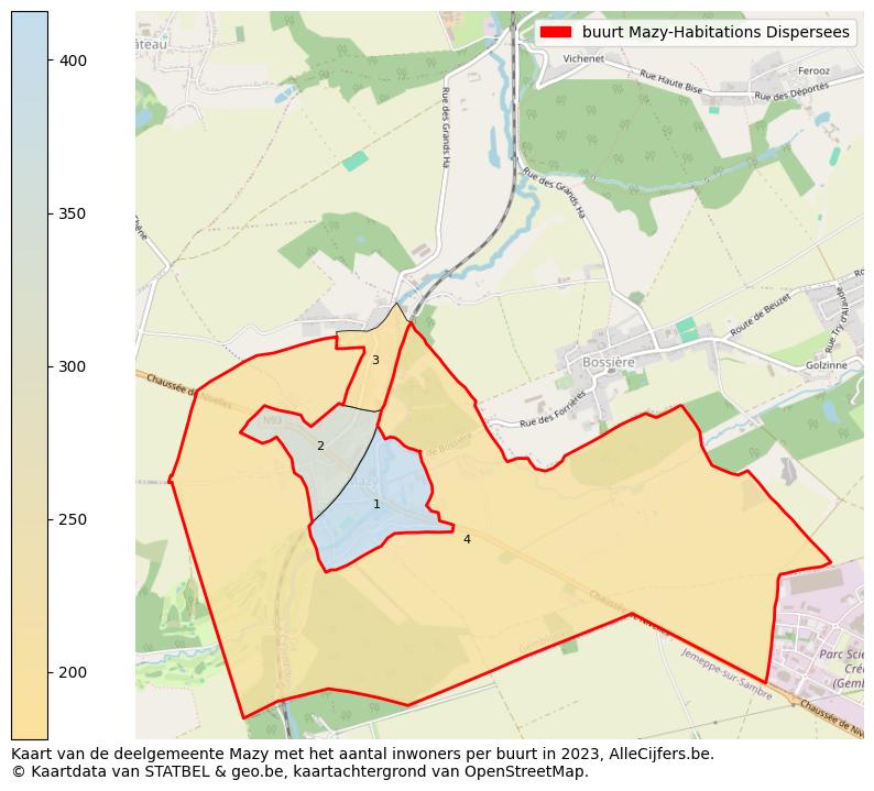 Aantal inwoners op de kaart van de buurt Mazy-Habitations Dispersees: Op deze pagina vind je veel informatie over inwoners (zoals de verdeling naar leeftijdsgroepen, gezinssamenstelling, geslacht, autochtoon of Belgisch met een immigratie achtergrond,...), woningen (aantallen, types, prijs ontwikkeling, gebruik, type eigendom,...) en méér (autobezit, energieverbruik,...)  op basis van open data van STATBEL en diverse andere bronnen!