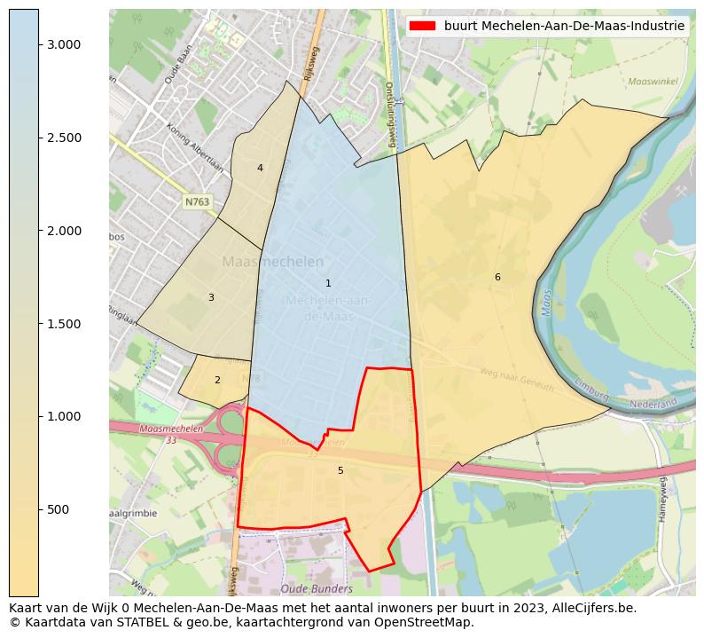 Aantal inwoners op de kaart van de buurt Mechelen-Aan-De-Maas-Industrie: Op deze pagina vind je veel informatie over inwoners (zoals de verdeling naar leeftijdsgroepen, gezinssamenstelling, geslacht, autochtoon of Belgisch met een immigratie achtergrond,...), woningen (aantallen, types, prijs ontwikkeling, gebruik, type eigendom,...) en méér (autobezit, energieverbruik,...)  op basis van open data van STATBEL en diverse andere bronnen!