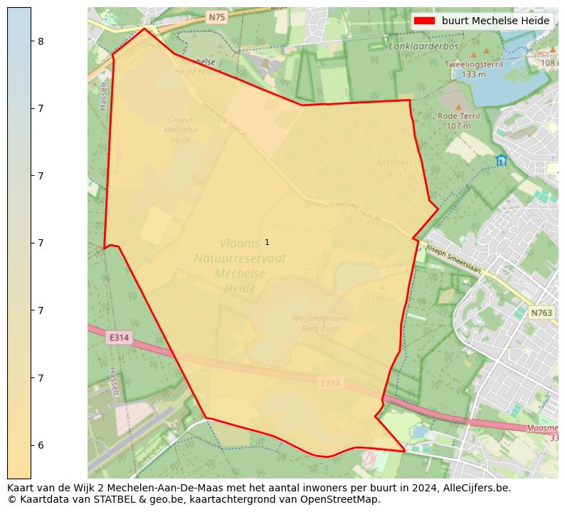 Aantal inwoners op de kaart van de buurt Mechelse Heide: Op deze pagina vind je veel informatie over inwoners (zoals de verdeling naar leeftijdsgroepen, gezinssamenstelling, geslacht, autochtoon of Belgisch met een immigratie achtergrond,...), woningen (aantallen, types, prijs ontwikkeling, gebruik, type eigendom,...) en méér (autobezit, energieverbruik,...)  op basis van open data van STATBEL en diverse andere bronnen!