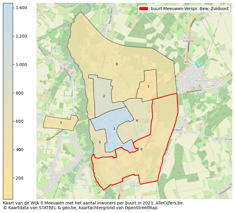 Aantal inwoners op de kaart van de buurt Meeuwen-Verspr. Bew.-Zuidoost: Op deze pagina vind je veel informatie over inwoners (zoals de verdeling naar leeftijdsgroepen, gezinssamenstelling, geslacht, autochtoon of Belgisch met een immigratie achtergrond,...), woningen (aantallen, types, prijs ontwikkeling, gebruik, type eigendom,...) en méér (autobezit, energieverbruik,...)  op basis van open data van STATBEL en diverse andere bronnen!