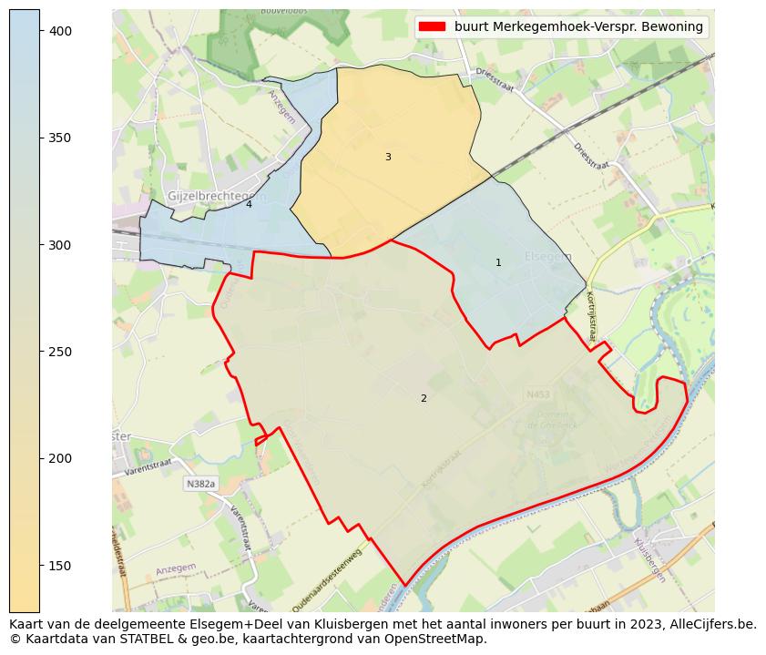 Aantal inwoners op de kaart van de buurt Merkegemhoek-Verspr. Bewoning: Op deze pagina vind je veel informatie over inwoners (zoals de verdeling naar leeftijdsgroepen, gezinssamenstelling, geslacht, autochtoon of Belgisch met een immigratie achtergrond,...), woningen (aantallen, types, prijs ontwikkeling, gebruik, type eigendom,...) en méér (autobezit, energieverbruik,...)  op basis van open data van STATBEL en diverse andere bronnen!