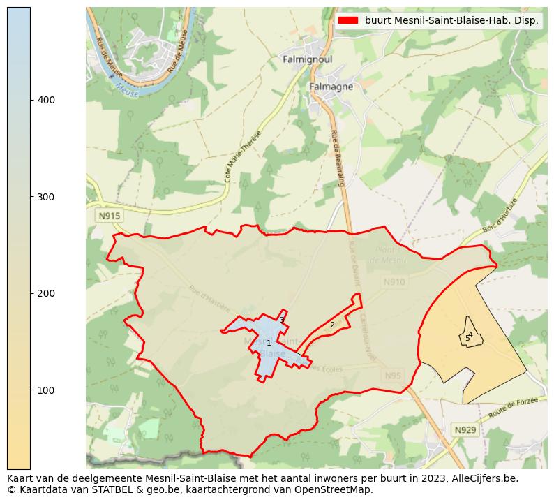 Aantal inwoners op de kaart van de buurt Mesnil-Saint-Blaise-Hab. Disp.: Op deze pagina vind je veel informatie over inwoners (zoals de verdeling naar leeftijdsgroepen, gezinssamenstelling, geslacht, autochtoon of Belgisch met een immigratie achtergrond,...), woningen (aantallen, types, prijs ontwikkeling, gebruik, type eigendom,...) en méér (autobezit, energieverbruik,...)  op basis van open data van STATBEL en diverse andere bronnen!