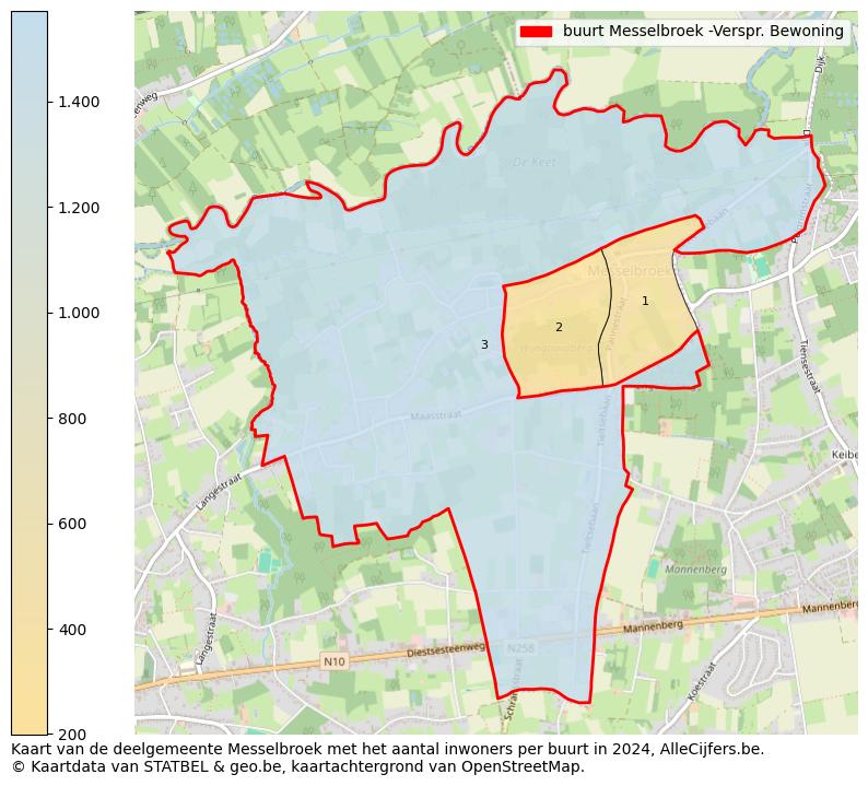 Aantal inwoners op de kaart van de buurt Messelbroek -Verspr. Bewoning: Op deze pagina vind je veel informatie over inwoners (zoals de verdeling naar leeftijdsgroepen, gezinssamenstelling, geslacht, autochtoon of Belgisch met een immigratie achtergrond,...), woningen (aantallen, types, prijs ontwikkeling, gebruik, type eigendom,...) en méér (autobezit, energieverbruik,...)  op basis van open data van STATBEL en diverse andere bronnen!