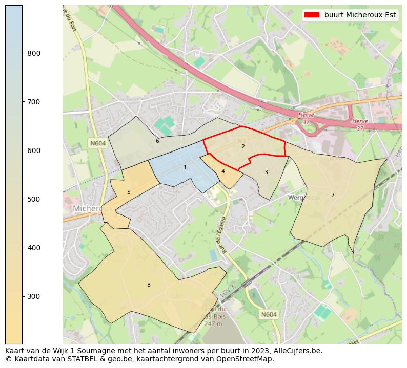 Aantal inwoners op de kaart van de buurt Micheroux Est: Op deze pagina vind je veel informatie over inwoners (zoals de verdeling naar leeftijdsgroepen, gezinssamenstelling, geslacht, autochtoon of Belgisch met een immigratie achtergrond,...), woningen (aantallen, types, prijs ontwikkeling, gebruik, type eigendom,...) en méér (autobezit, energieverbruik,...)  op basis van open data van STATBEL en diverse andere bronnen!