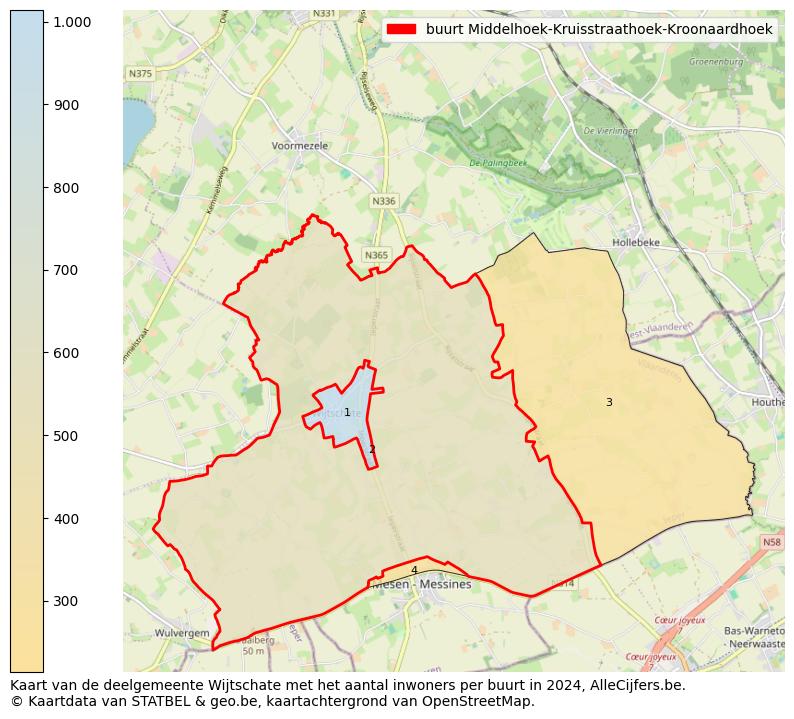 Aantal inwoners op de kaart van de buurt Middelhoek-Kruisstraathoek-Kroonaardhoek: Op deze pagina vind je veel informatie over inwoners (zoals de verdeling naar leeftijdsgroepen, gezinssamenstelling, geslacht, autochtoon of Belgisch met een immigratie achtergrond,...), woningen (aantallen, types, prijs ontwikkeling, gebruik, type eigendom,...) en méér (autobezit, energieverbruik,...)  op basis van open data van STATBEL en diverse andere bronnen!