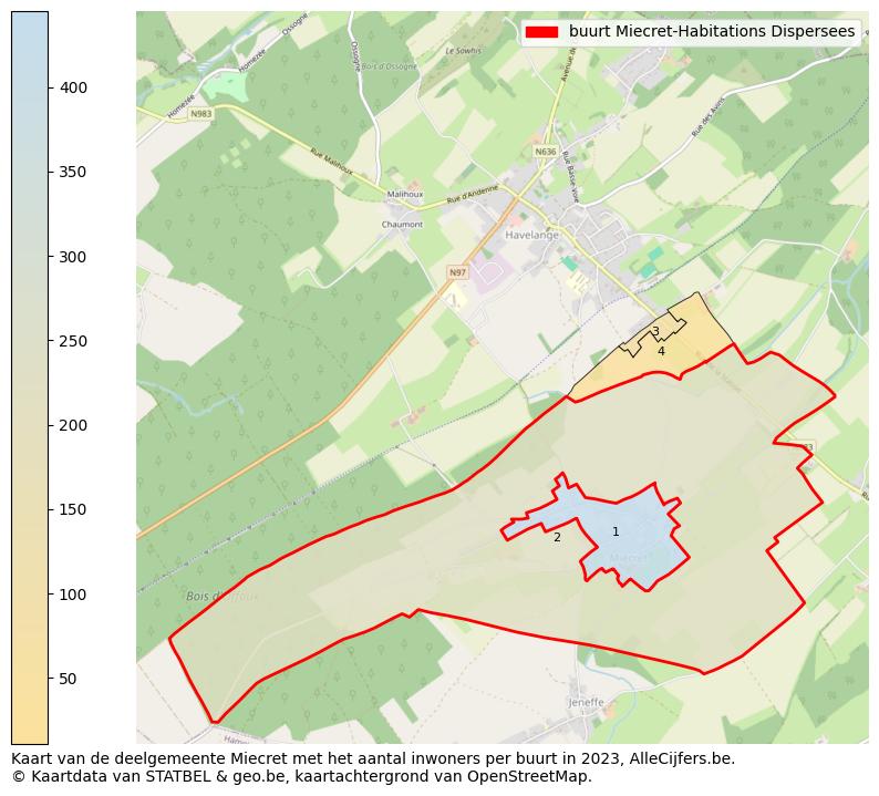 Aantal inwoners op de kaart van de buurt Miecret-Habitations Dispersees: Op deze pagina vind je veel informatie over inwoners (zoals de verdeling naar leeftijdsgroepen, gezinssamenstelling, geslacht, autochtoon of Belgisch met een immigratie achtergrond,...), woningen (aantallen, types, prijs ontwikkeling, gebruik, type eigendom,...) en méér (autobezit, energieverbruik,...)  op basis van open data van STATBEL en diverse andere bronnen!