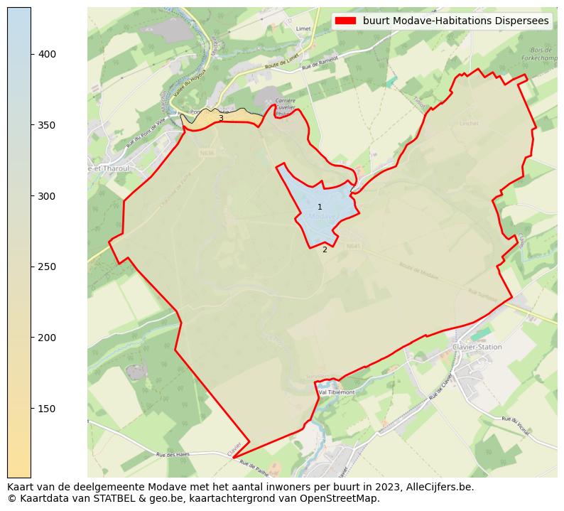Aantal inwoners op de kaart van de buurt Modave-Habitations Dispersees: Op deze pagina vind je veel informatie over inwoners (zoals de verdeling naar leeftijdsgroepen, gezinssamenstelling, geslacht, autochtoon of Belgisch met een immigratie achtergrond,...), woningen (aantallen, types, prijs ontwikkeling, gebruik, type eigendom,...) en méér (autobezit, energieverbruik,...)  op basis van open data van STATBEL en diverse andere bronnen!